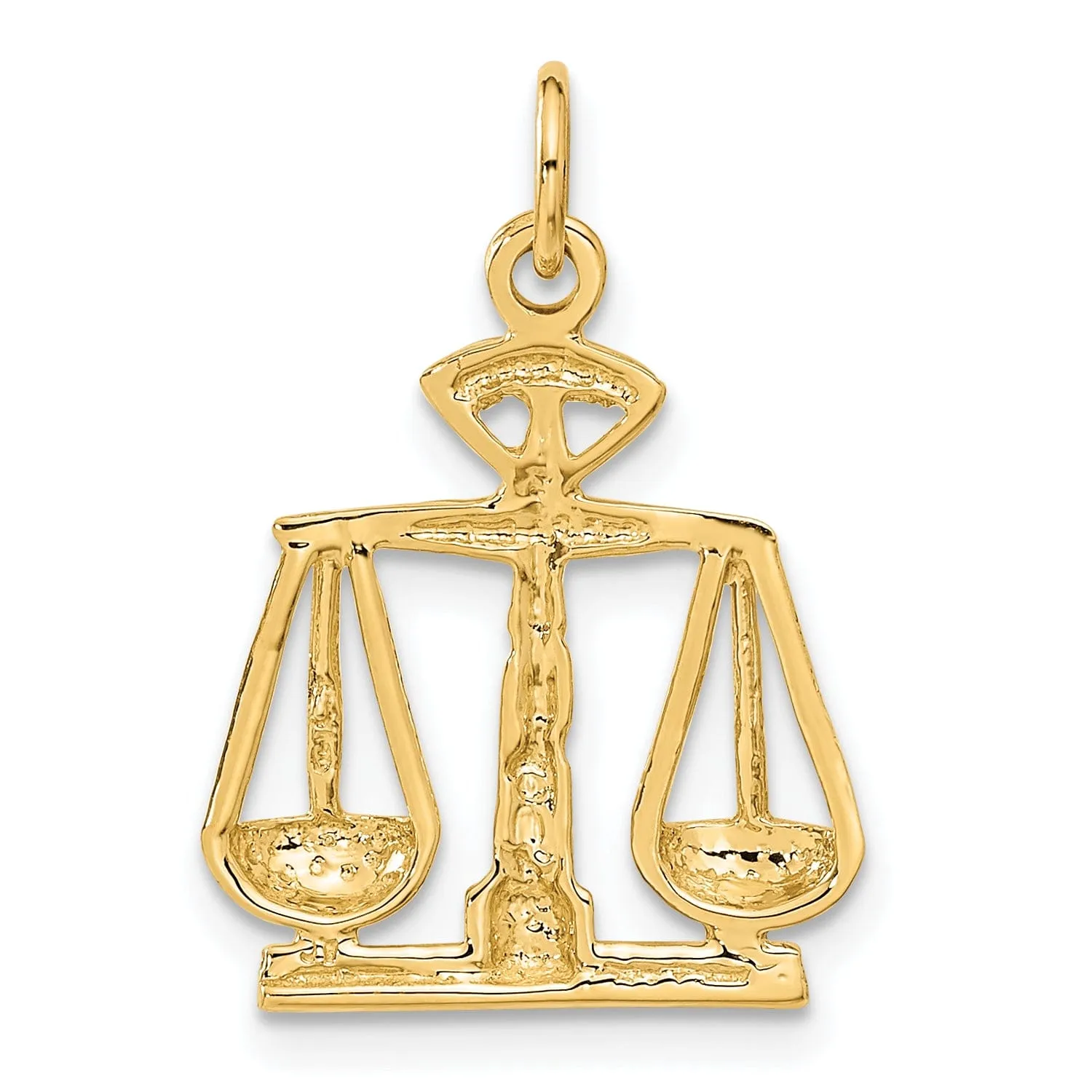 Solid 14k Yellow Gold Scales Of Justice Pendant