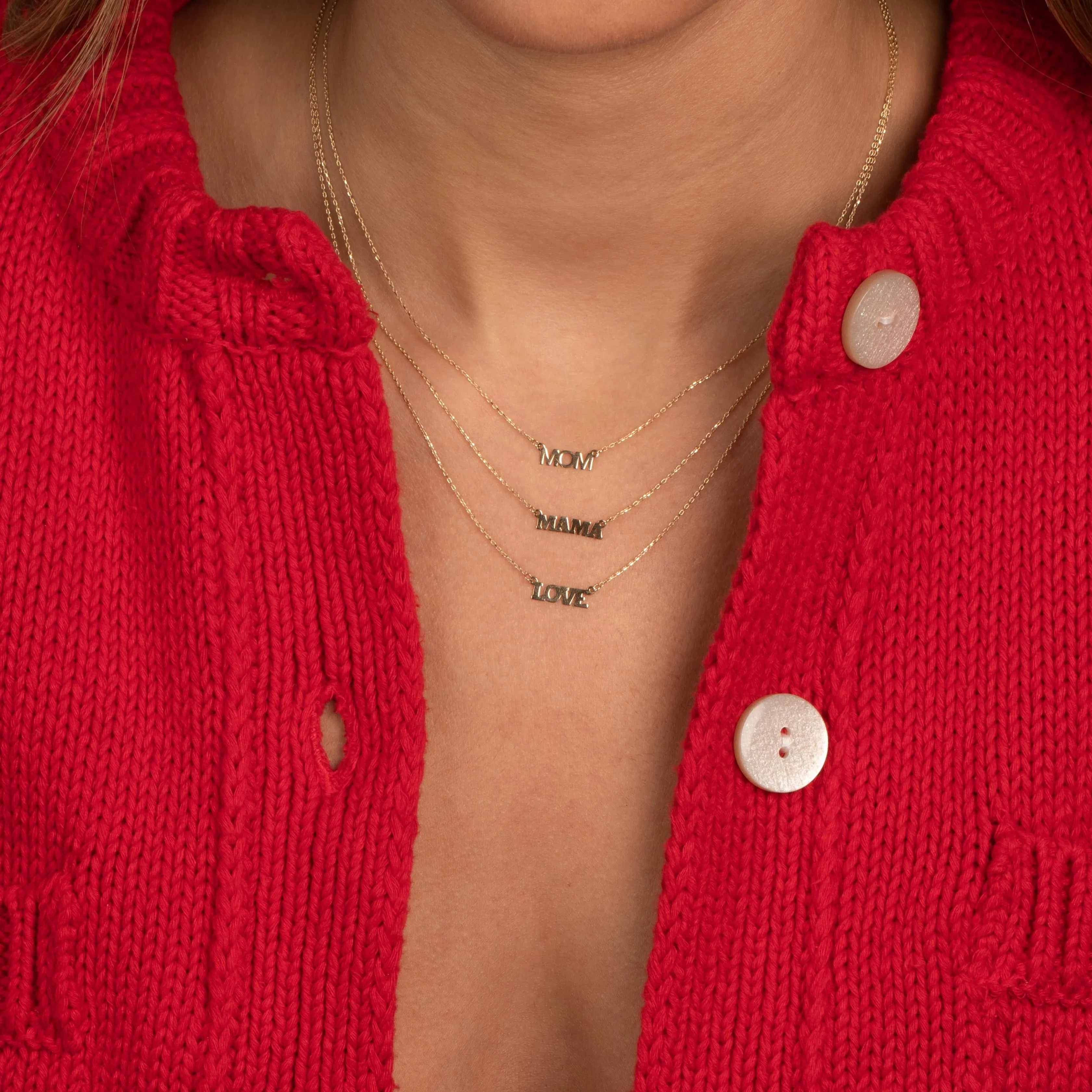 Solid Love Nameplate Necklace 14K
