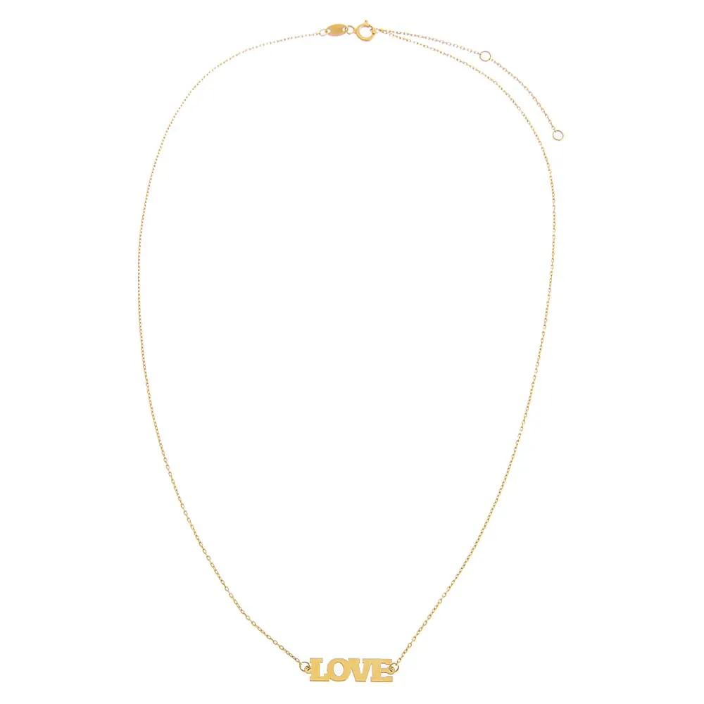 Solid Love Nameplate Necklace 14K