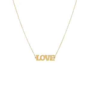 Solid Love Nameplate Necklace 14K