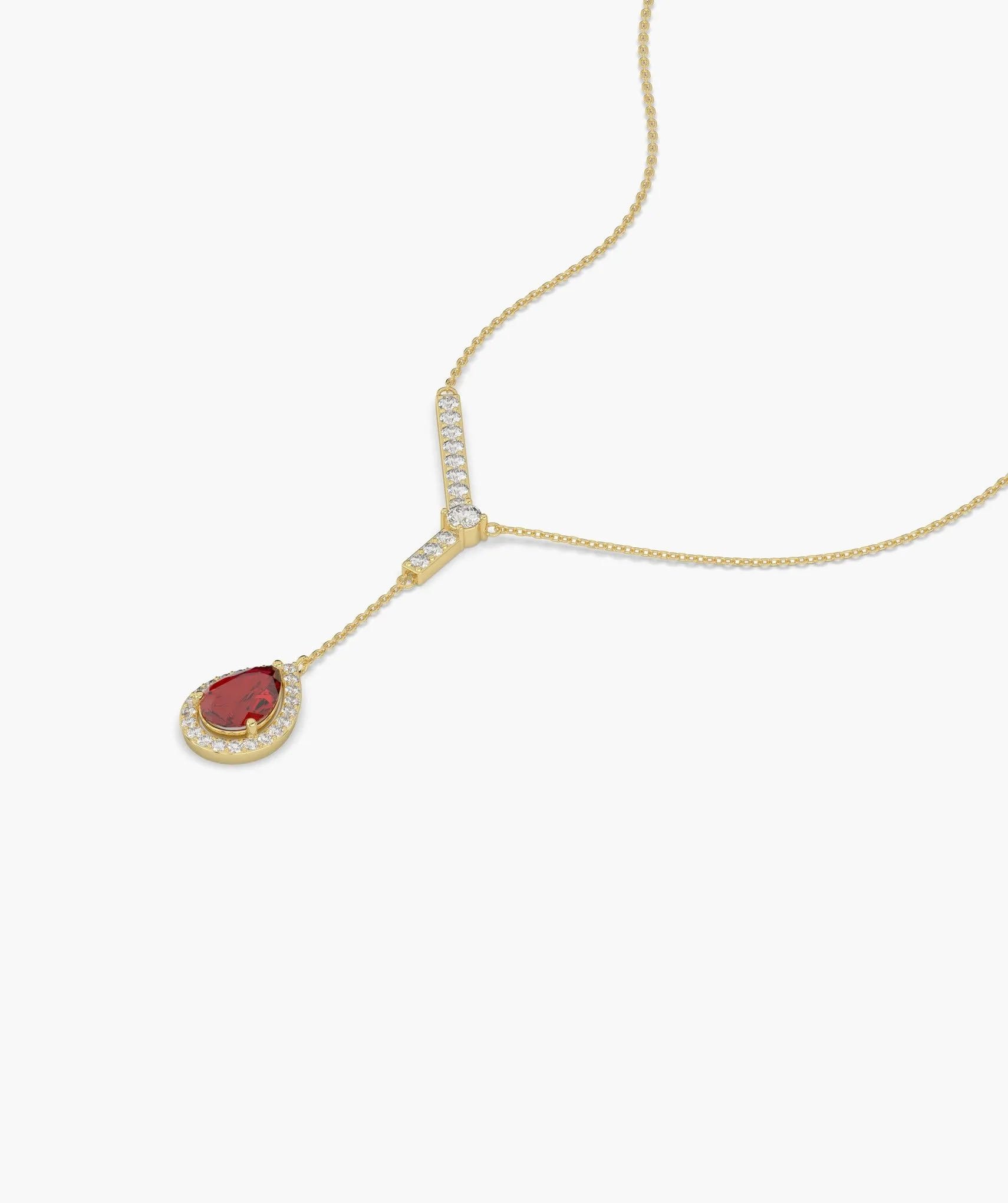 Sophisticated Red Ruby Gold Necklace