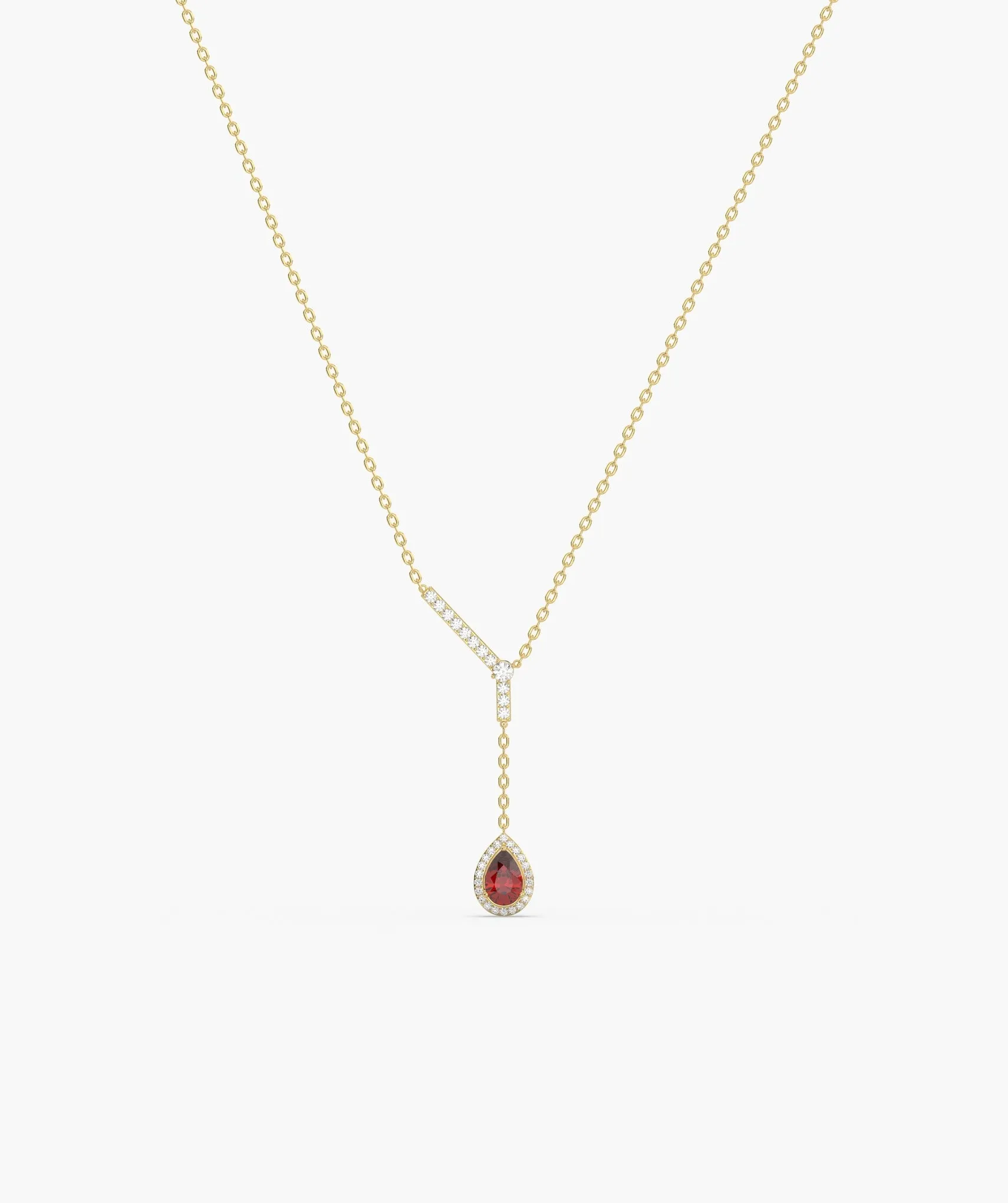 Sophisticated Red Ruby Gold Necklace