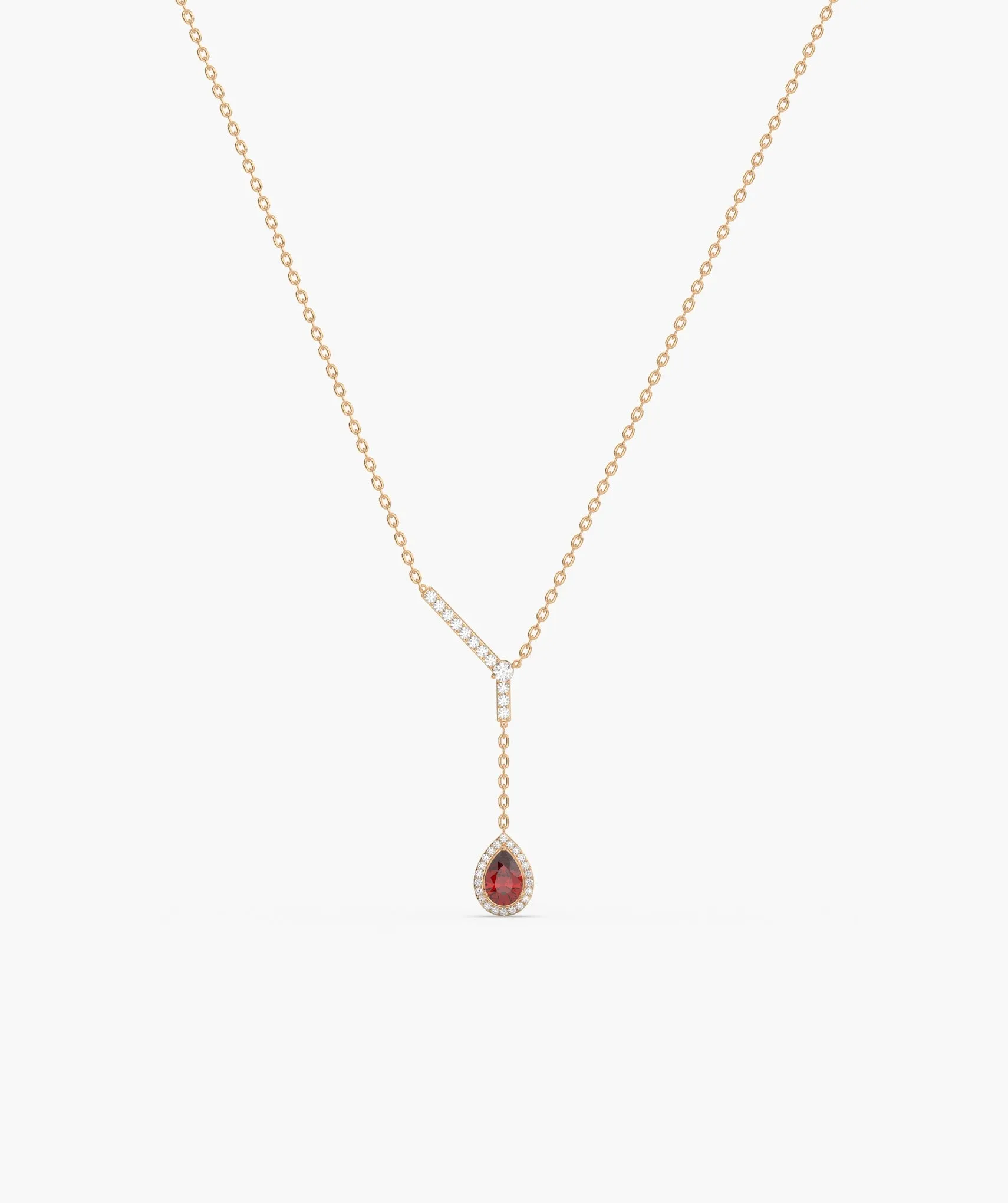 Sophisticated Red Ruby Gold Necklace