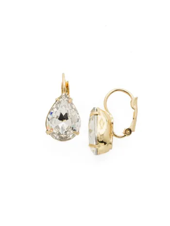 Sorrelli Timeless Teardrop Dangle Earrings - Bright Gold Crystal
