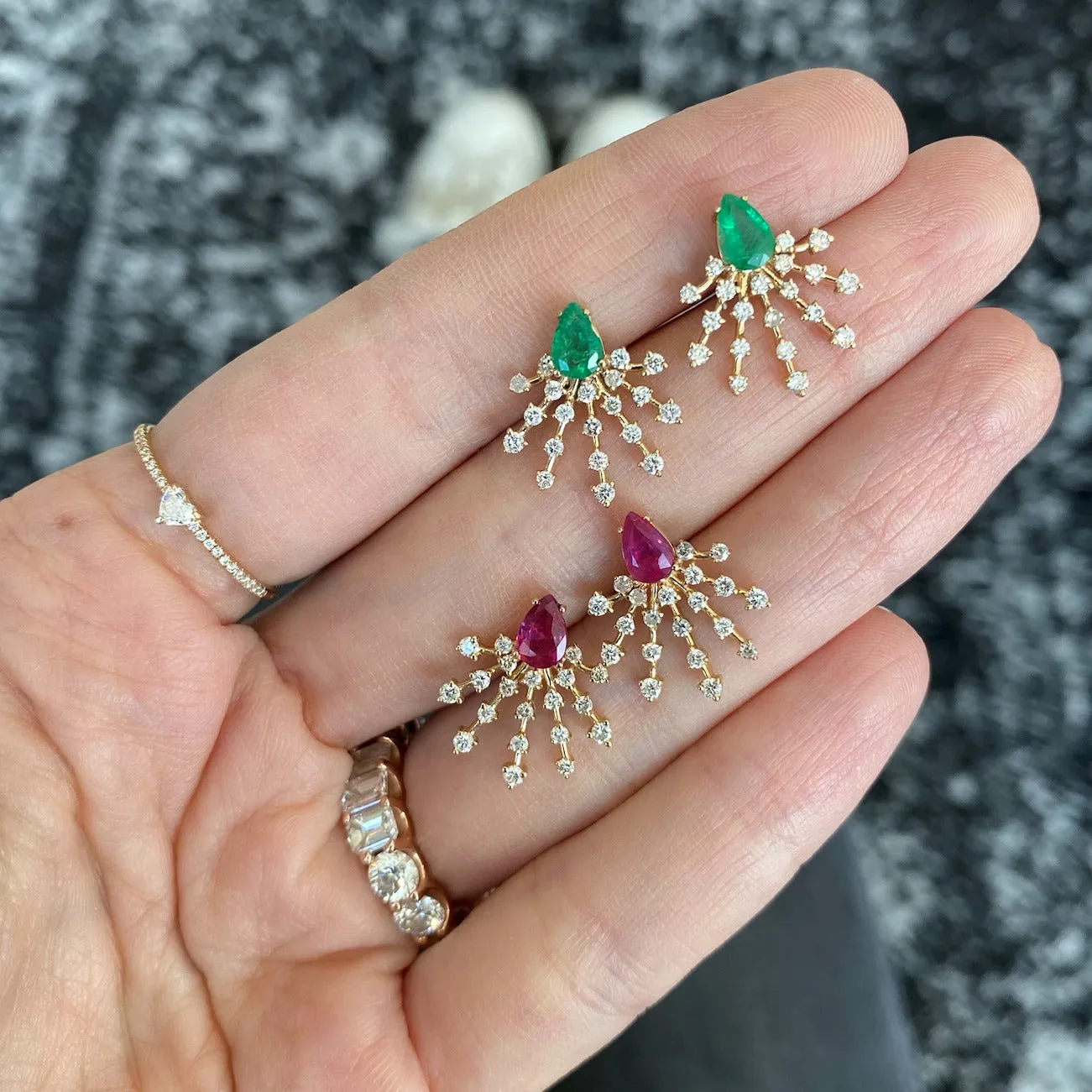 Splash Diamond and Gemstone Earrings