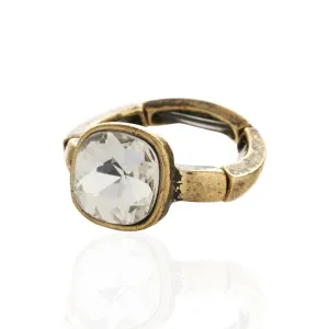 Square Stone Ring- adjustable fit ring