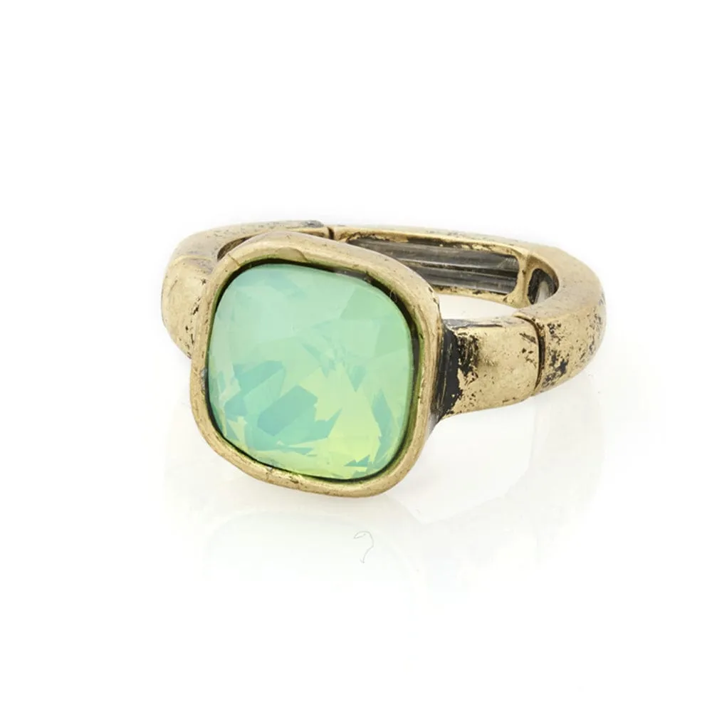 Square Stone Ring- adjustable fit ring