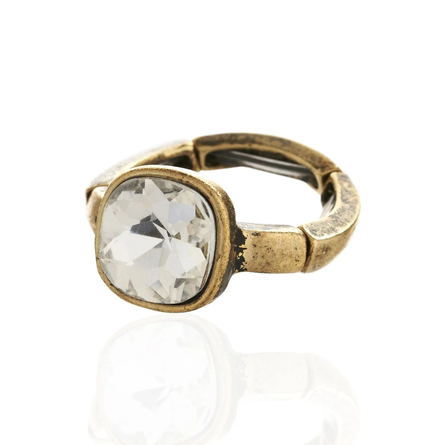 Square Stone Ring- adjustable fit ring