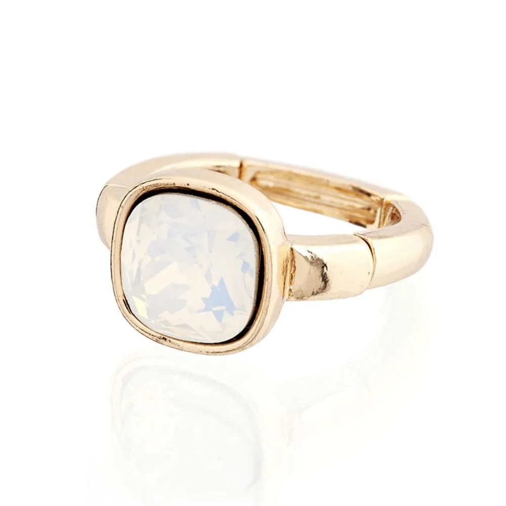 Square Stone Ring- adjustable fit ring
