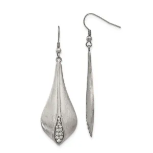 Stainless Steel Brushed Shepherd Hook Earrings