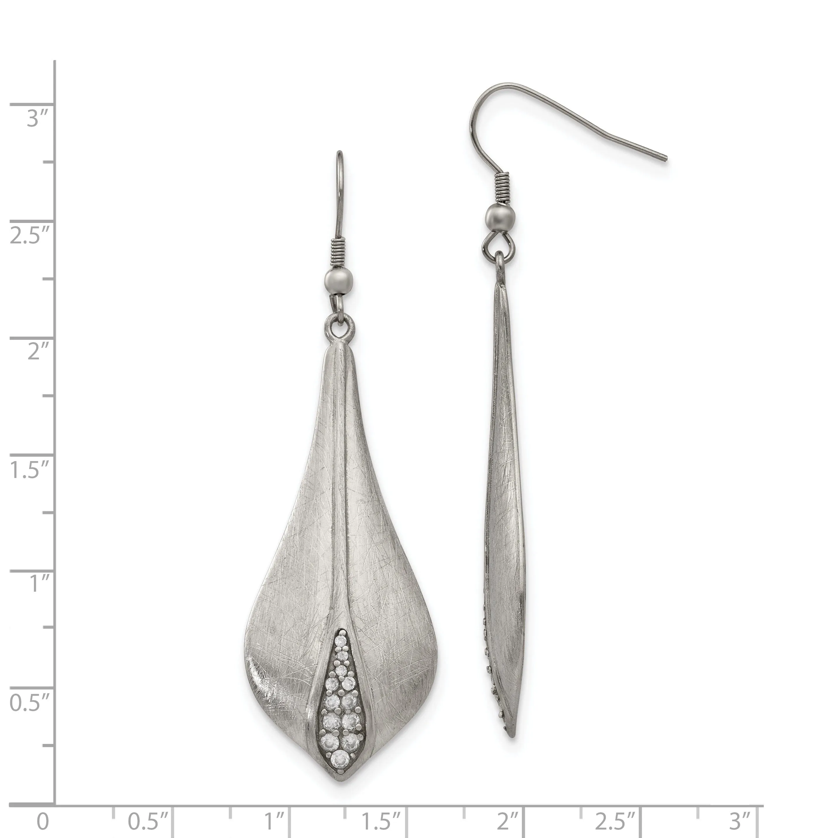 Stainless Steel Brushed Shepherd Hook Earrings