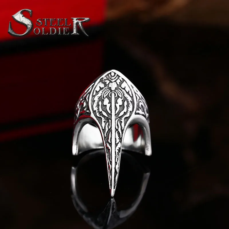 Steel soldier vintage Punk olecranon Ring menStainless Steel personality exqusite Jewelry Ring
