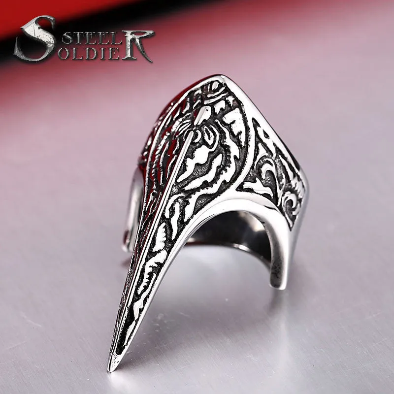 Steel soldier vintage Punk olecranon Ring menStainless Steel personality exqusite Jewelry Ring