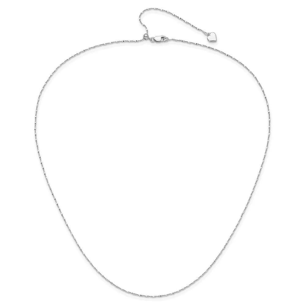 Sterling Silver Adjustable .95mm Singapore Chain