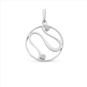 Sterling Silver Bezel Set Diamond Pendant M2997