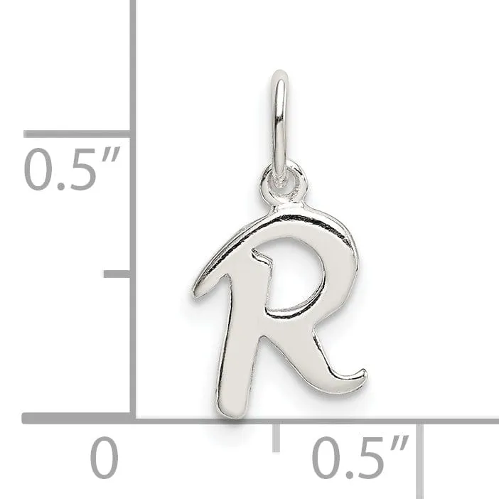 Sterling Silver Chain Slide Initial R Pendant