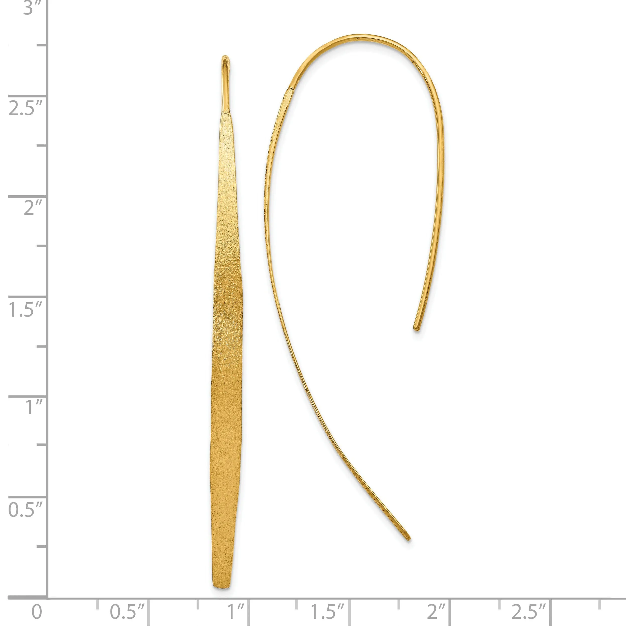 Sterling Silver Gold Polished Brushed Earrings