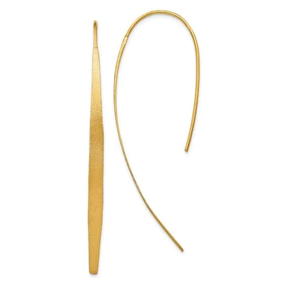 Sterling Silver Gold Polished Brushed Earrings