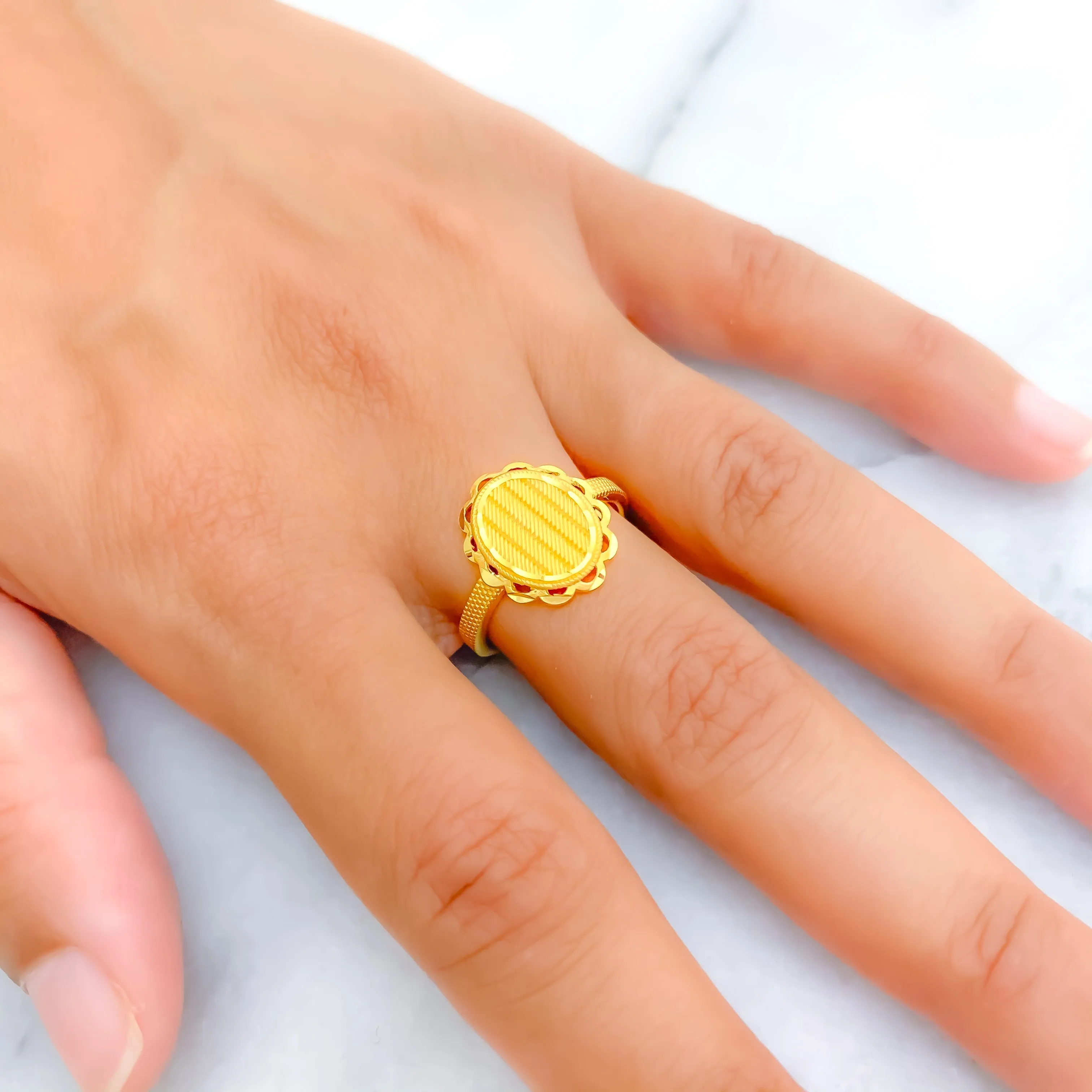 Stylish Brilliant 22k Gold Ring
