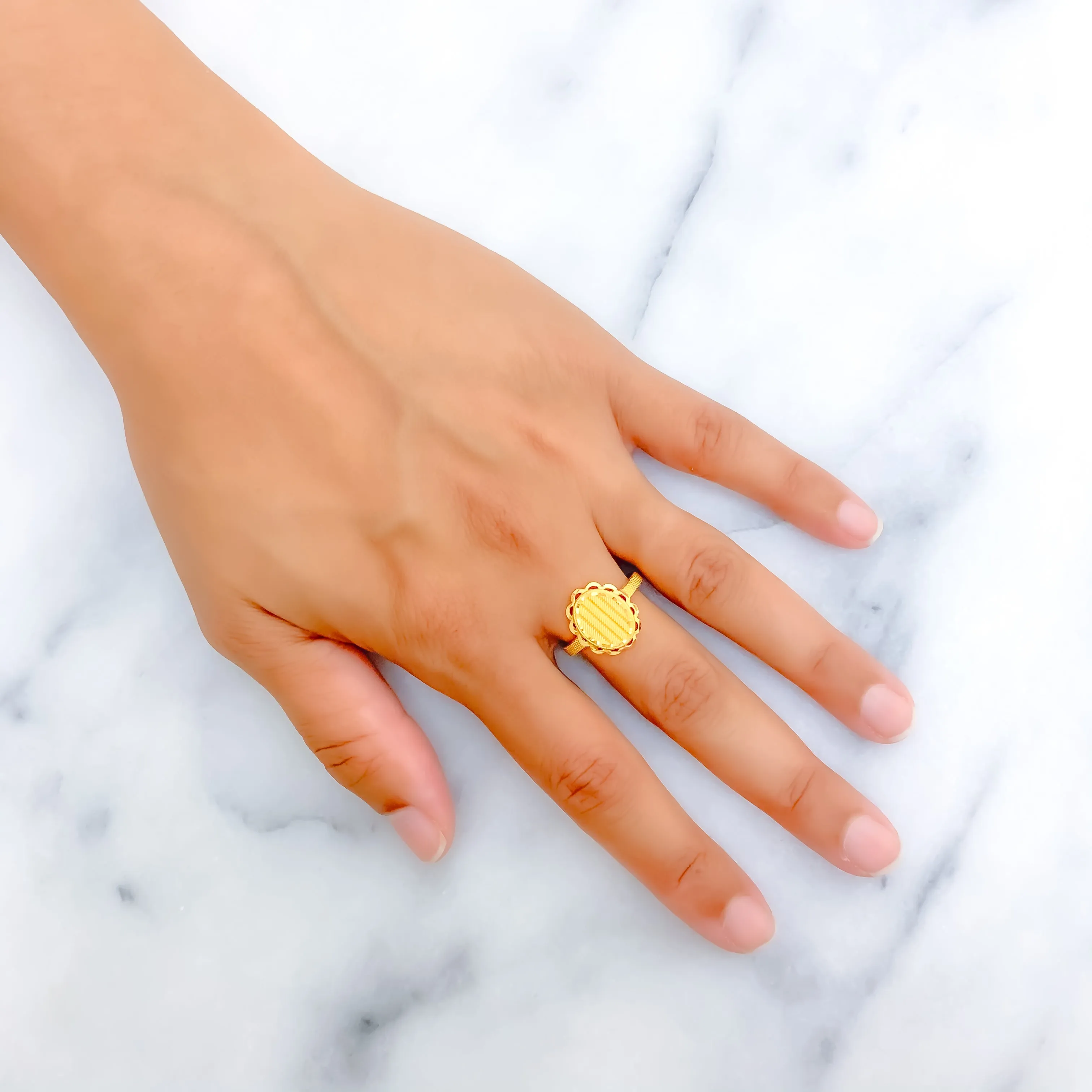 Stylish Brilliant 22k Gold Ring