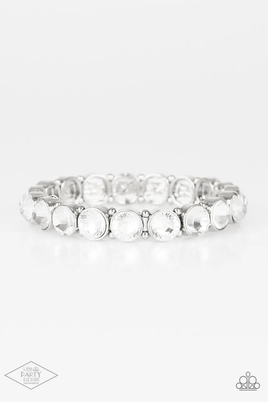 Sugar-Coated Sparkle White Paparazzi Bracelet