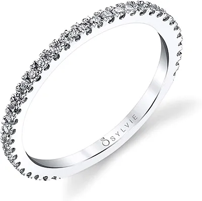 Sylvie Pave Diamond Wedding Band