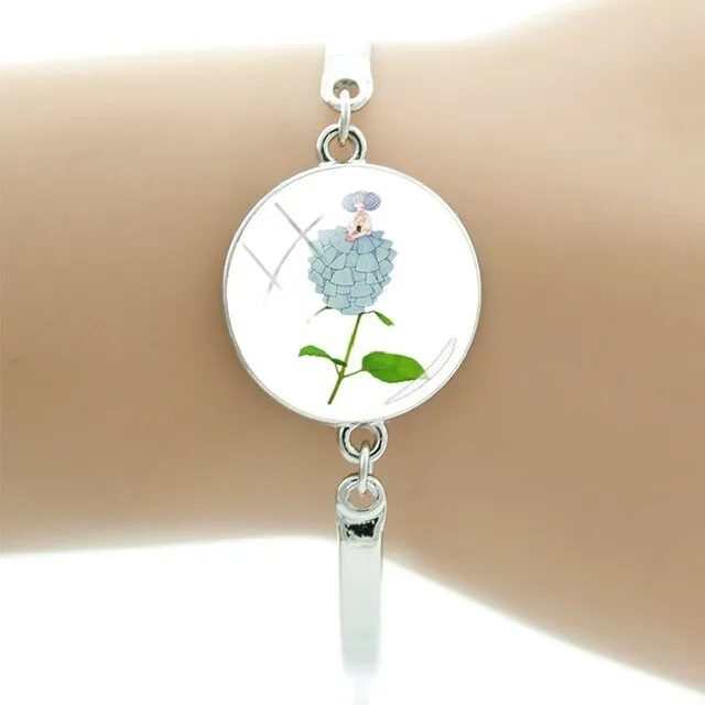 TAFREE Hyacinths Picture Bracelets Fashion Cuff Bracelet Hot Sale Glass Cabochon Dome Elegant mother women gift Jewelry FS48