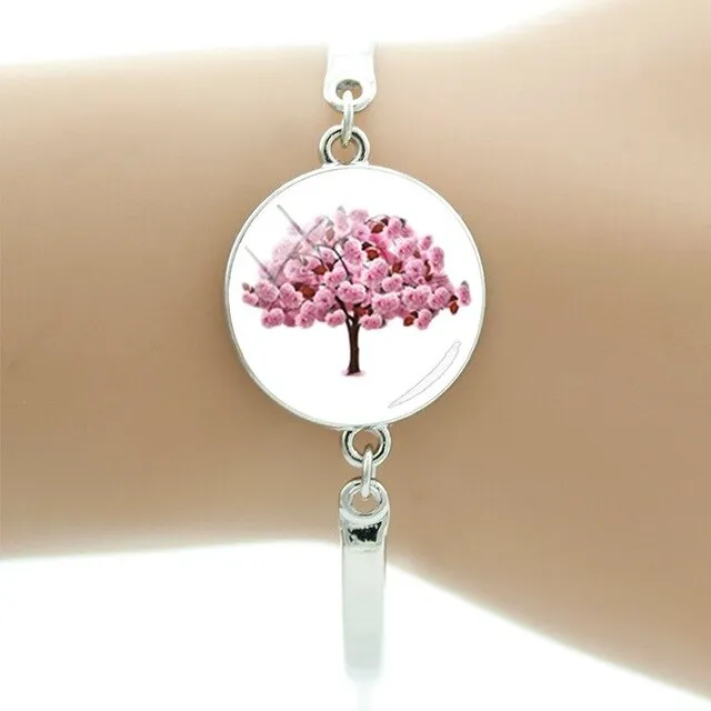 TAFREE Hyacinths Picture Bracelets Fashion Cuff Bracelet Hot Sale Glass Cabochon Dome Elegant mother women gift Jewelry FS48