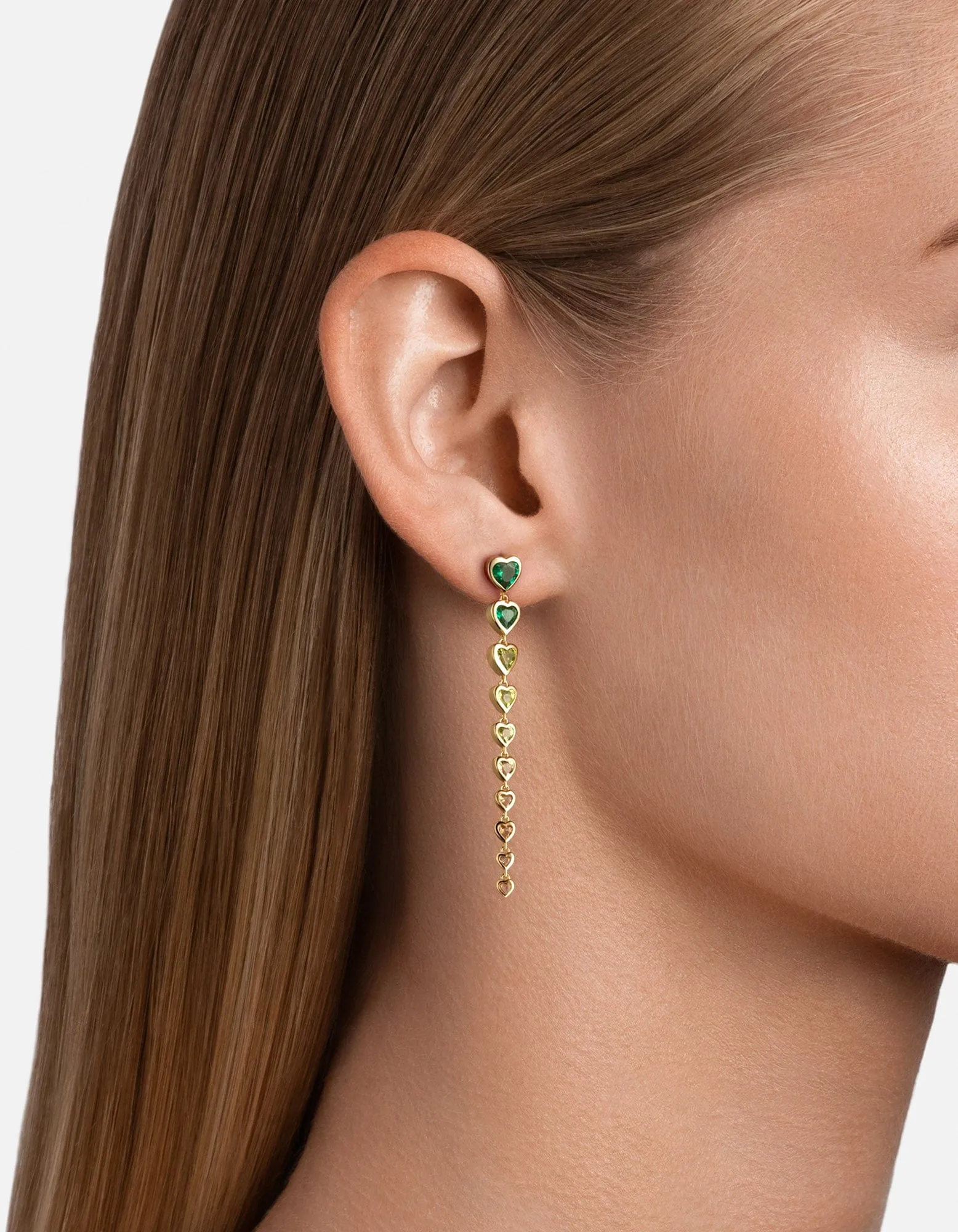 Tali Multi Heart Earrings, Gold Vermeil