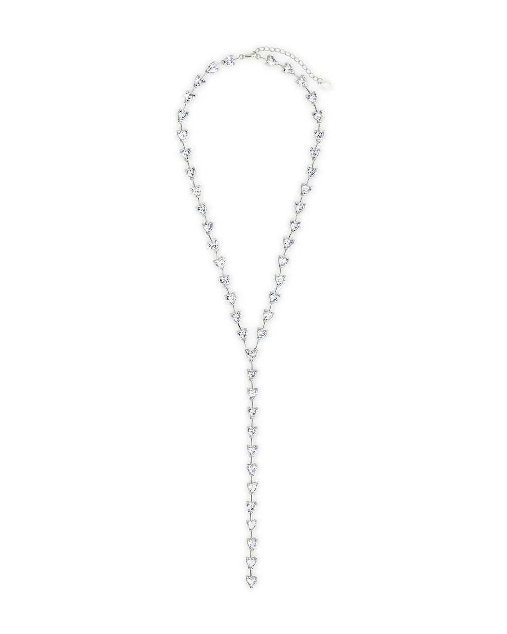 Tasha CZ Stationed Heart Lariat Necklace
