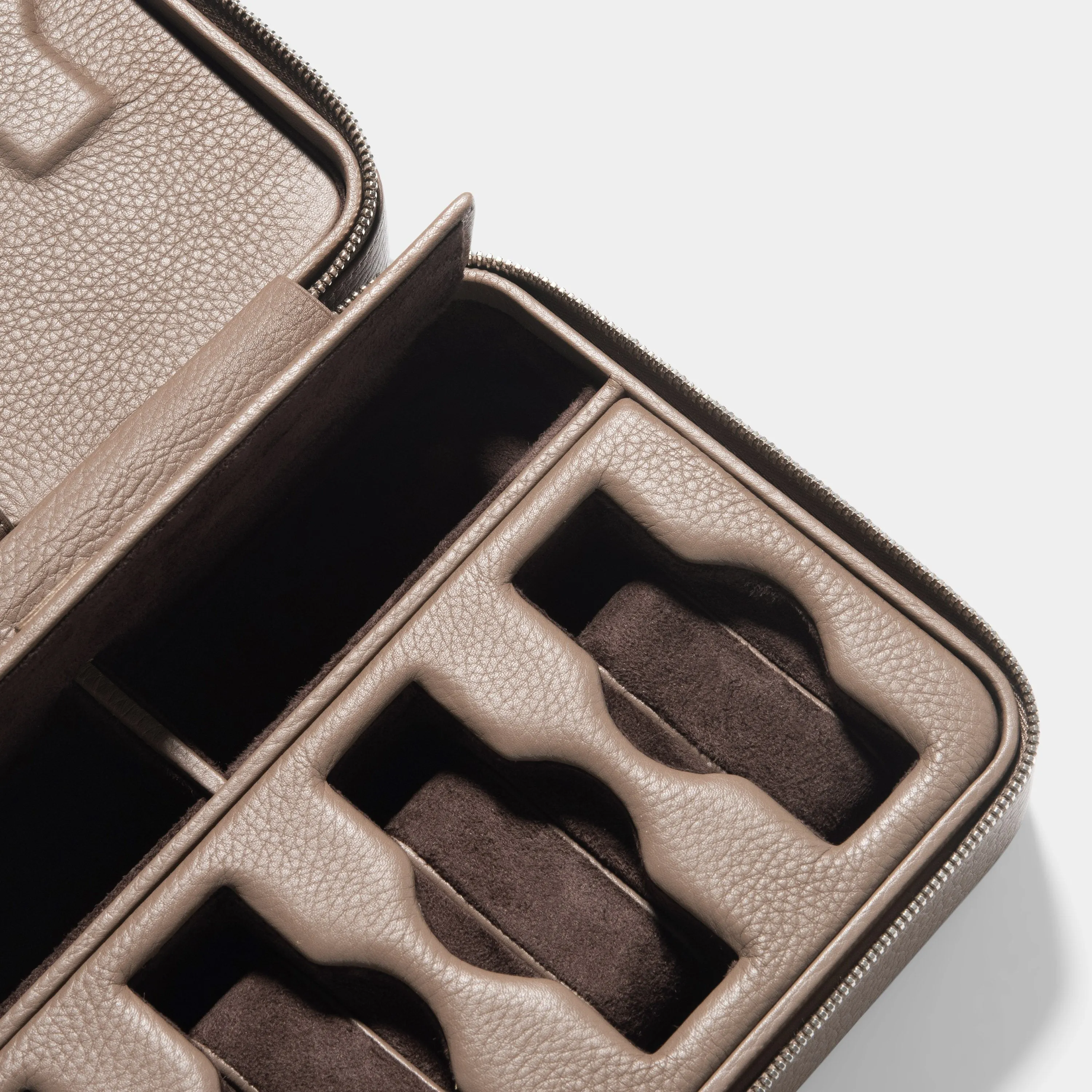 Taupe Luxury Leather Watch Box by JPM