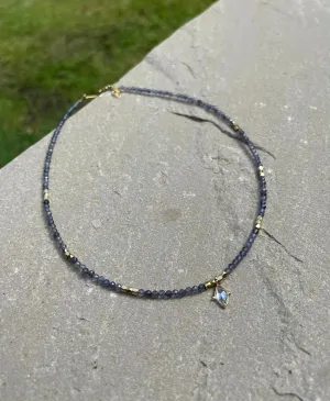 The GiGi Choker ↠ Iolite & Cubic Zirconia