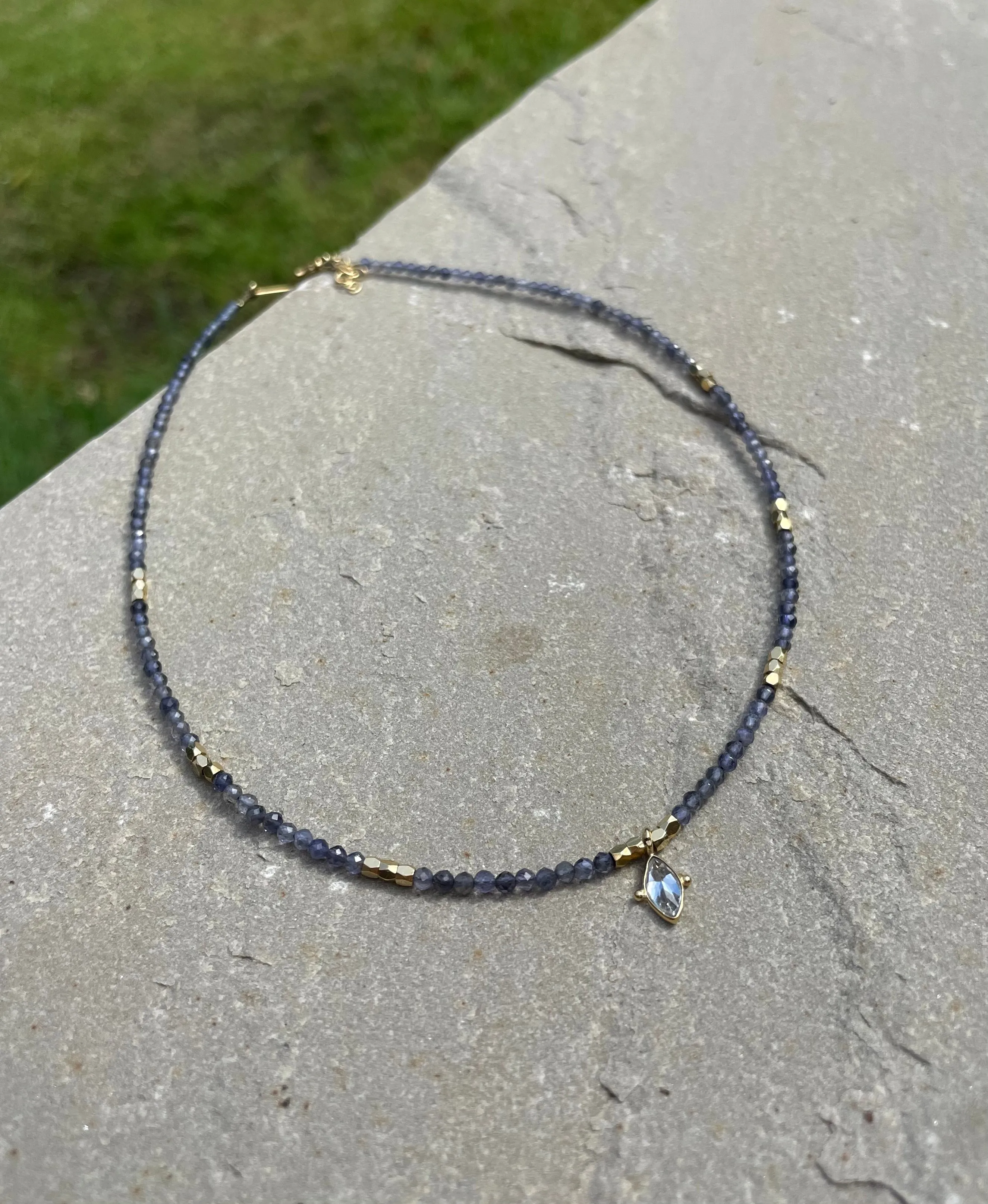 The GiGi Choker ↠ Iolite & Cubic Zirconia