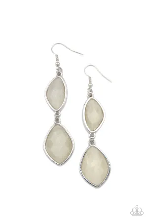 The Oracle Has Spoken White Paparazzi Earrings