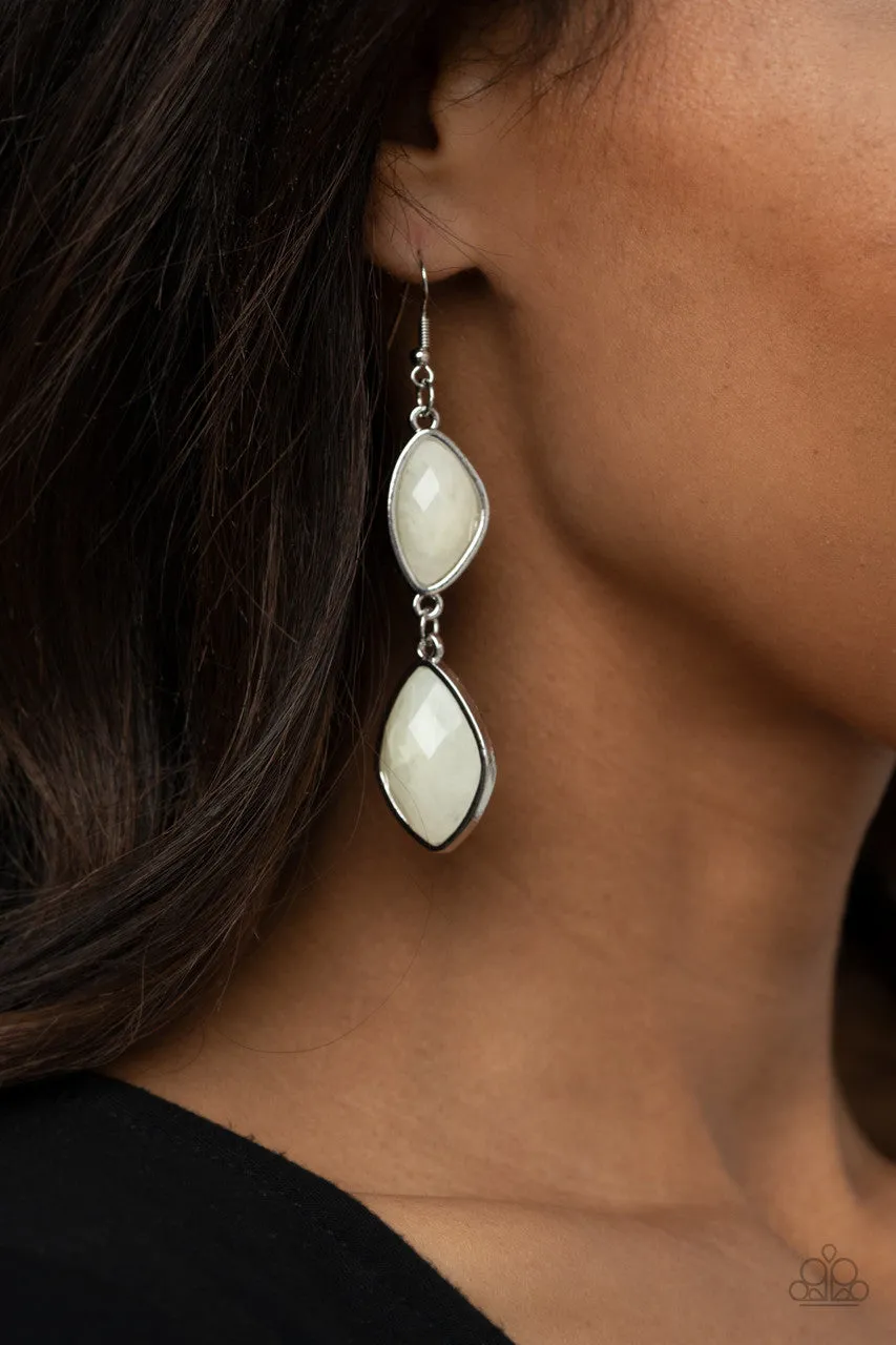 The Oracle Has Spoken White Paparazzi Earrings