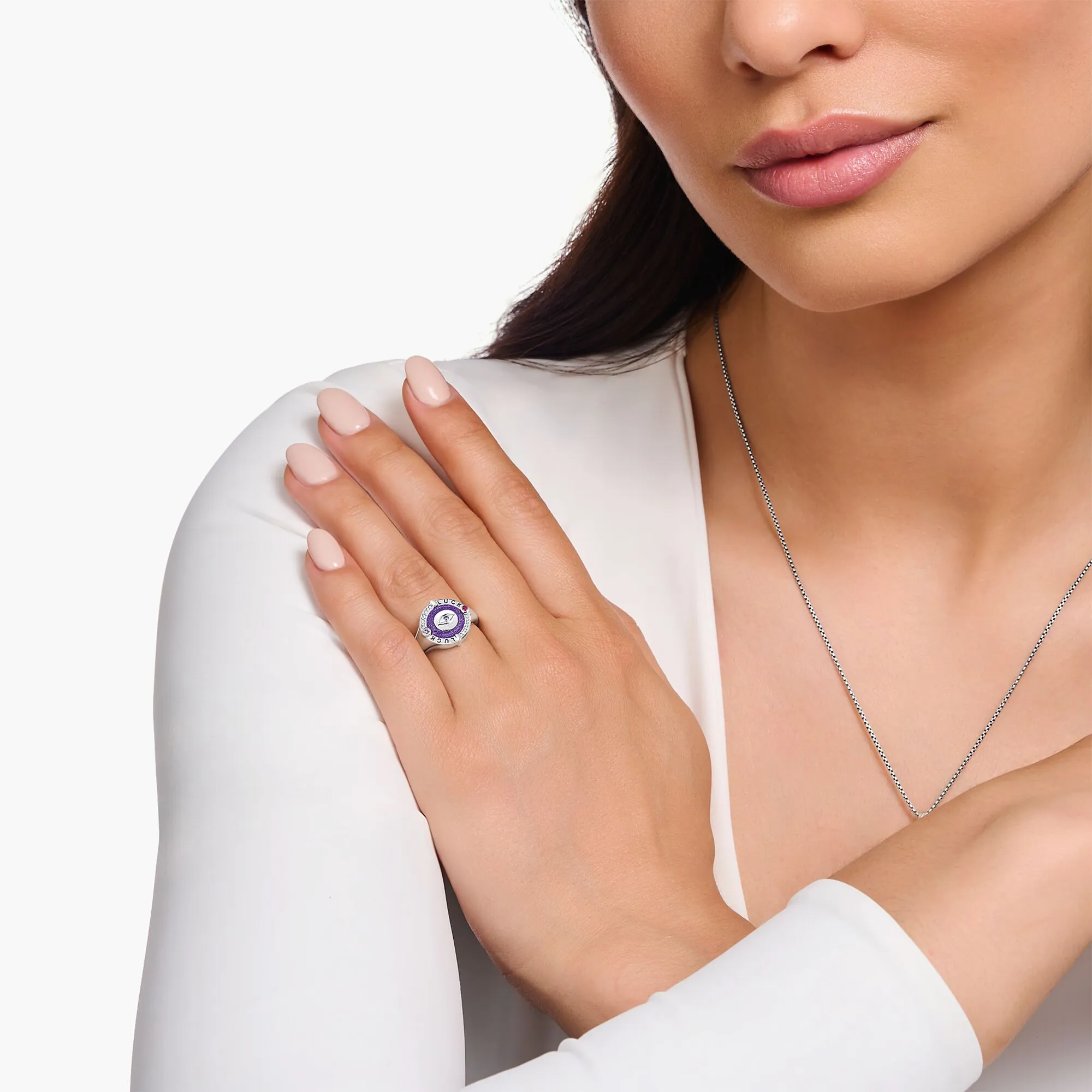 THOMAS SABO Cosmic Luck Signet Ring with Colourful Stones