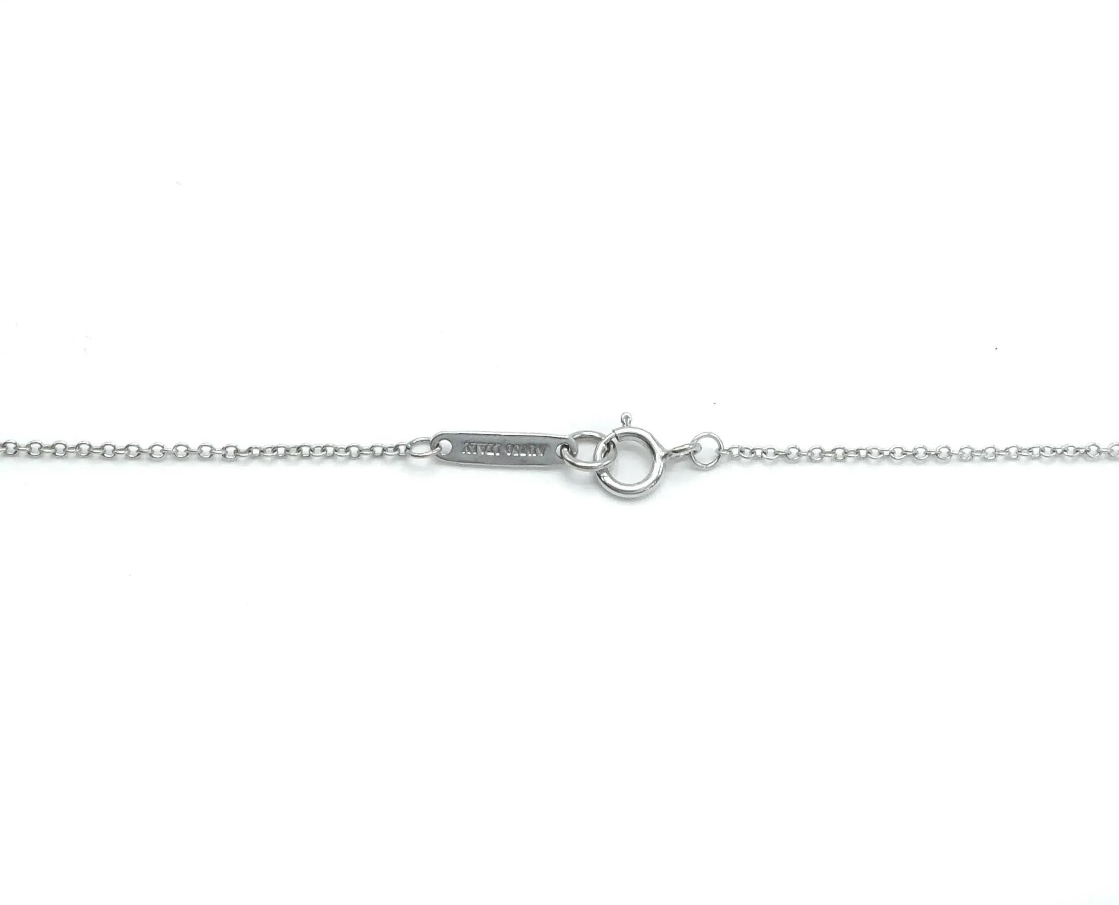 Tiffany & Co 1837 Circle 18ct White Gold & Diamond Pendant Necklace - 16"