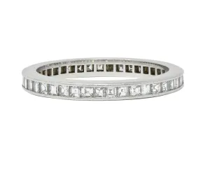Tiffany & Co. Mid-Century 0.82 CTW Step-Cut Diamond Platinum Eternity Band Ring