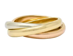 Tiffany & Co. Vintage 14 Karat Tri-Colored Gold Paloma's Melody Rolling Band Ring