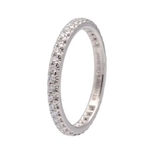 Tiffany and Co. Platinum Soleste Full Circle Round Diamond Band Size 5