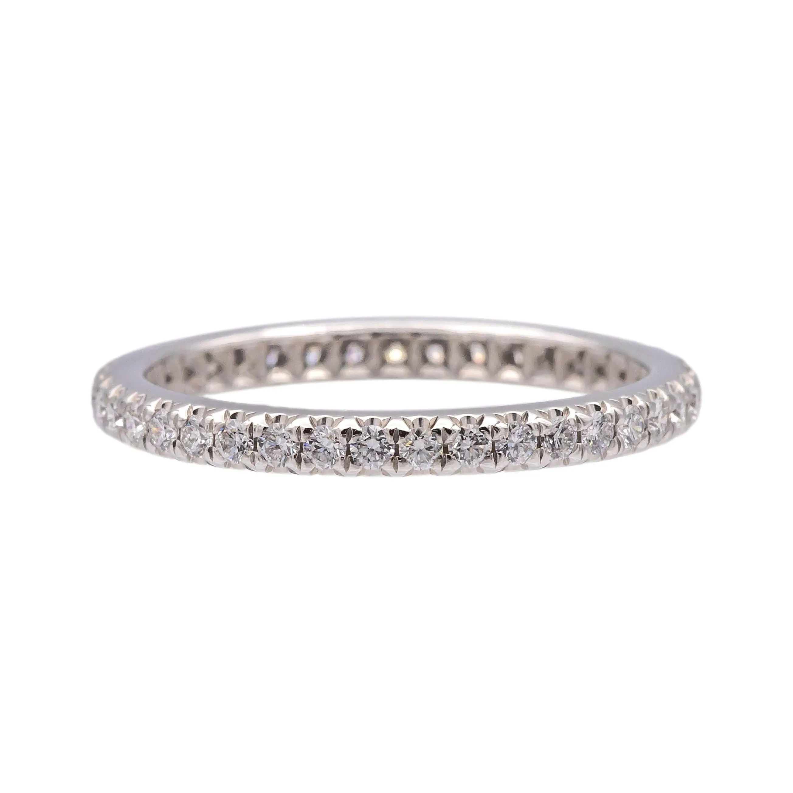 Tiffany and Co. Platinum Soleste Full Circle Round Diamond Band Size 5