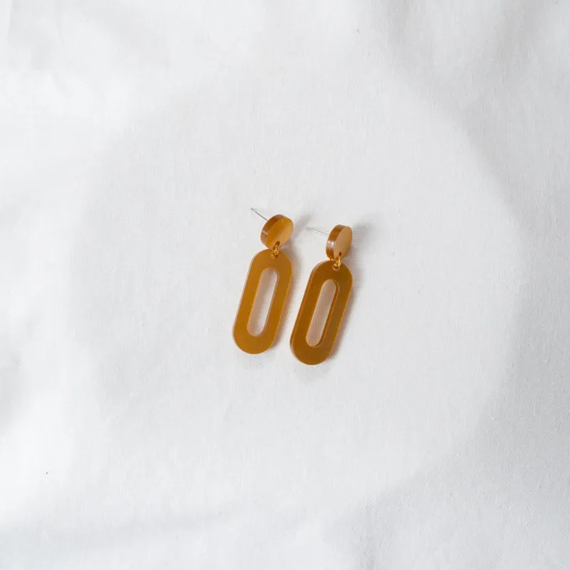 Timeless 04 Oval Acrylic Earrings in various colours