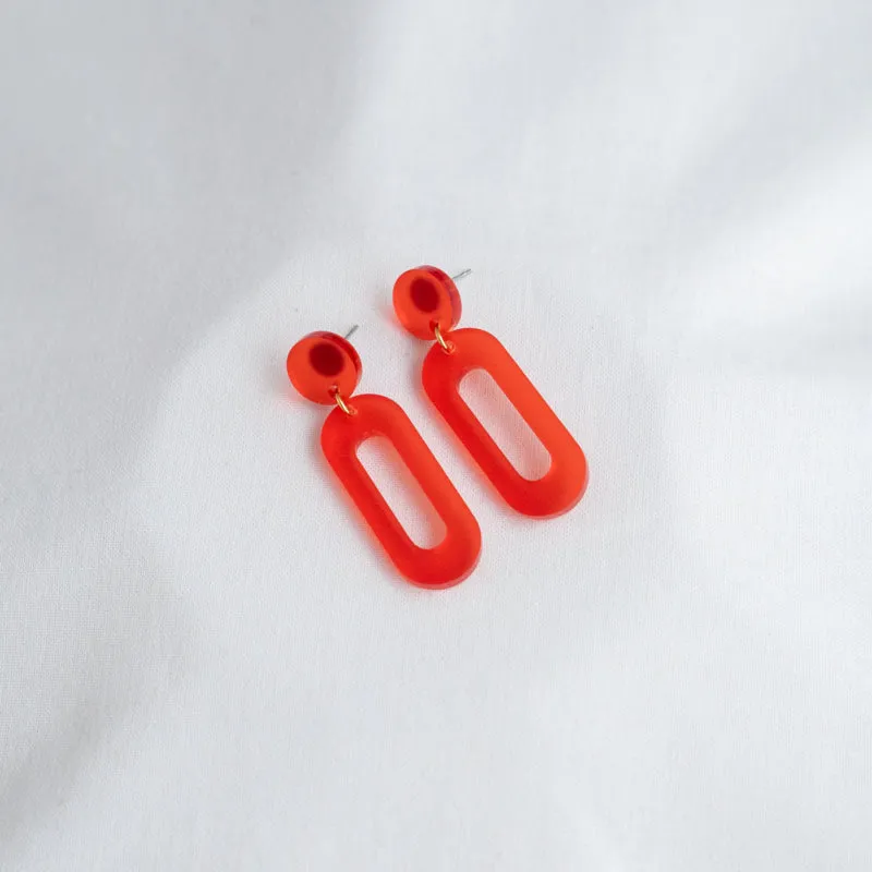 Timeless 04 Oval Acrylic Earrings in various colours