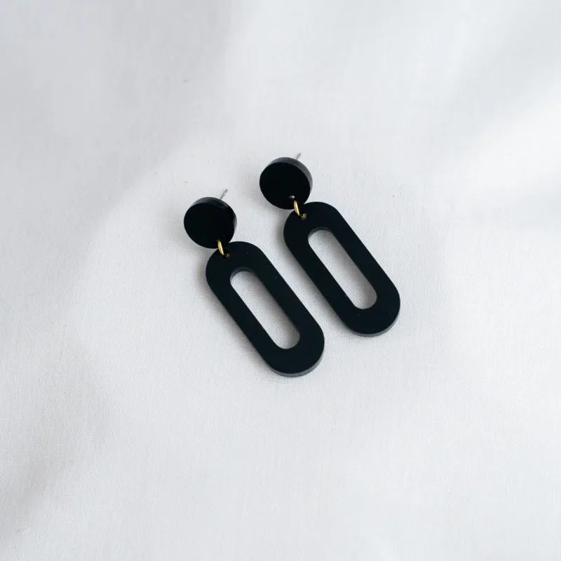 Timeless 04 Oval Acrylic Earrings in various colours