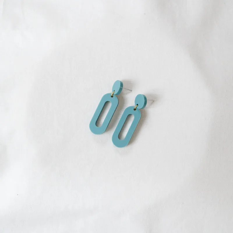 Timeless 04 Oval Acrylic Earrings in various colours