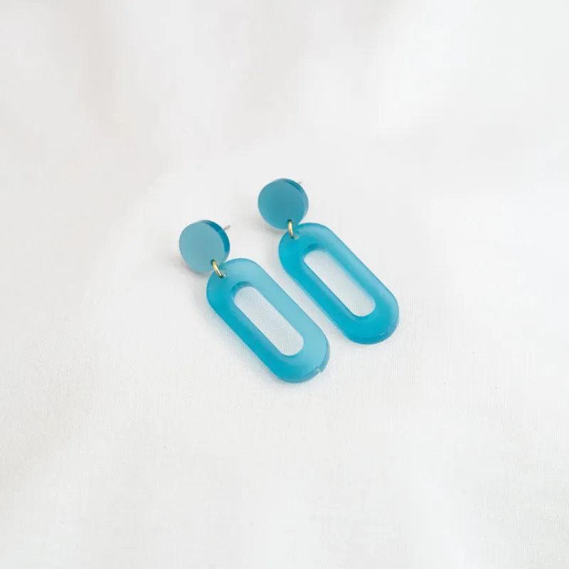 Timeless 04 Oval Acrylic Earrings in various colours