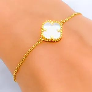 Timeless Beautiful 21k Gold Clover Bracelet