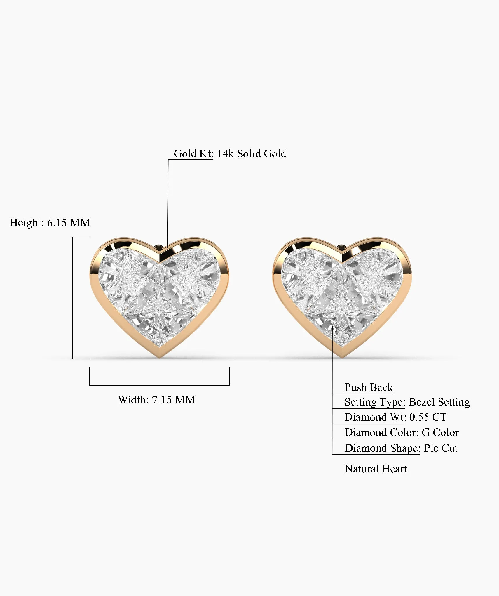 Timeless Diamond Heart Earrings