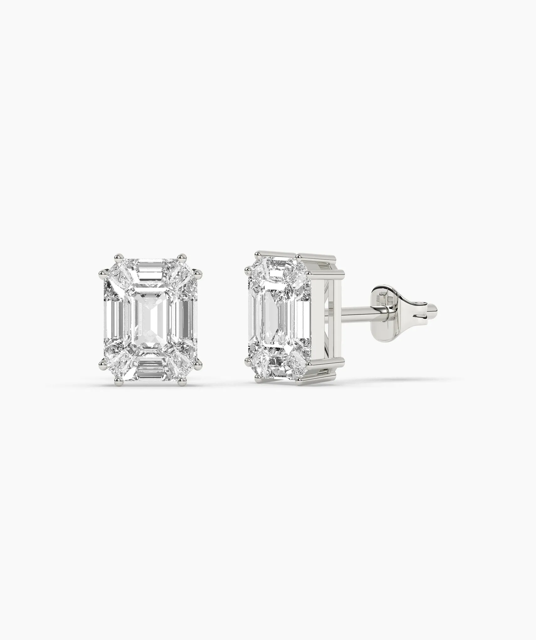 Timeless Emerald Cut Diamond Studs