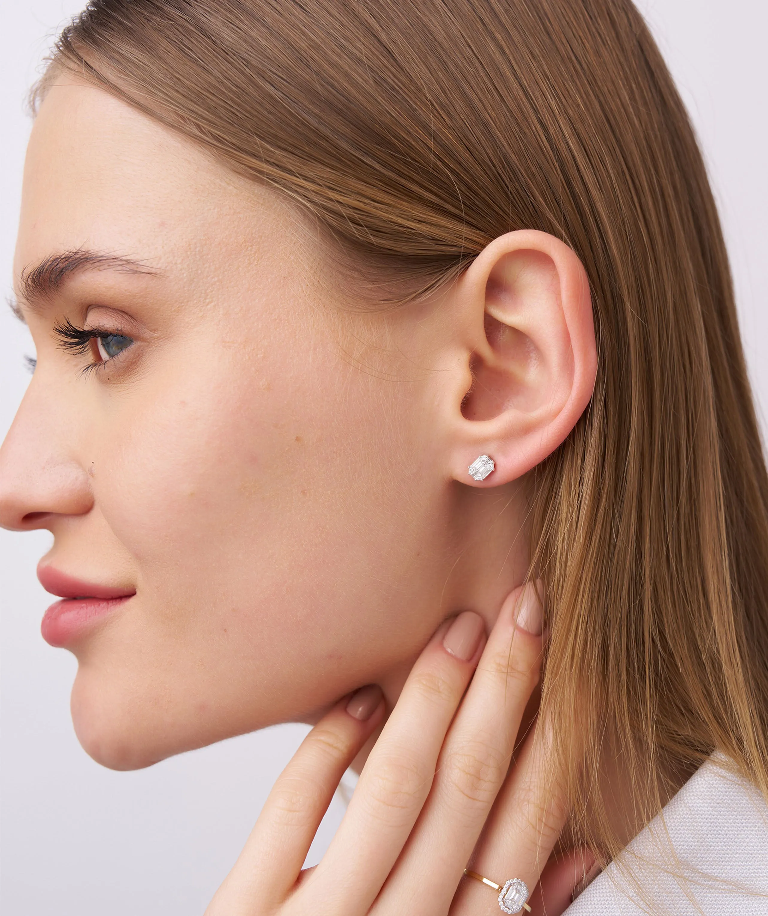 Timeless Emerald Cut Diamond Studs